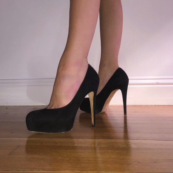 suede platform heels